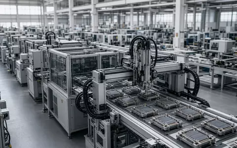 Automatisierte Fertigungsanlage für Lithium-Ionen-Speicherzellen in einer modernen Fabrikhalle. - Foto: über boerse-global.de