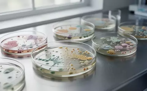 Nahaufnahme von wissenschaftlichen Petrischalen mit Bakterienkulturen in einem sterilen Labor. - Foto: über boerse-global.de