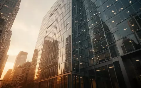 Moderne Glasfassade eines Bürogebäudes im Finanzviertel während der goldenen Stunde. - Foto: über boerse-global.de