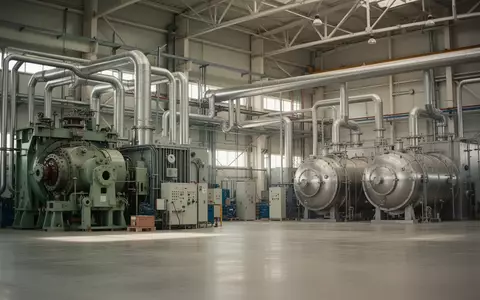 Innenansicht einer modernen Industriehalle zur Herstellung von Transformatoren mit großen Vakuumtrocknungsanlagen. - Foto: über boerse-global.de