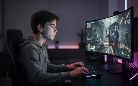 Ein junger Gamer vor einem Monitor in einem modern beleuchteten Raum. - Foto: über boerse-global.de