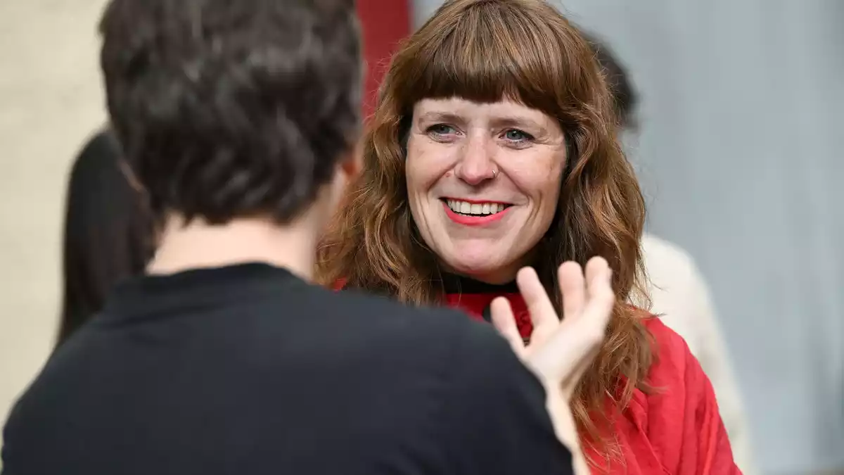Kerstin Wolter ist eine von zwei Vorsitzenden der Berliner Linken (Archivbild)  - Bild: Jens Kalaene/dpa