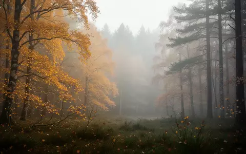 Ein nebliger Herbstwald mit goldenem Laub als Symbol für die beginnende kühle Jahreszeit und gesundheitliche Vorsorge. - Foto: über boerse-global.de