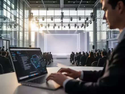 Ein moderner Konferenzraum während eines Cloud-Technologie-Events mit hellem Tageslicht und professioneller Atmosphäre. - Foto: über boerse-global.de
