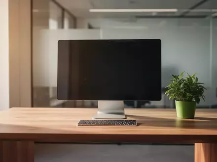 Ein minimalistischer, aufgeräumter Arbeitsplatz mit einem leeren Schreibtisch in einem hellen, ruhigen Raum. - Foto: über boerse-global.de