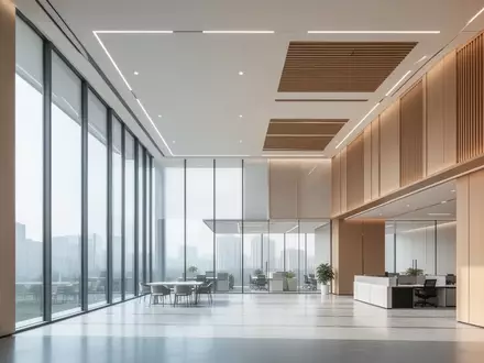Modernes, minimalistisches Büro-Interieur in einem Tech-Gebäude in Hangzhou mit natürlichem Lichteinfall. - Foto: über boerse-global.de