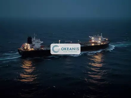 Abstrakte Darstellung eines Öltankers auf dunkler, bewegter See bei Dämmerung, symbolisiert den maritimen Energiesektor. - Foto: über boerse-global.de