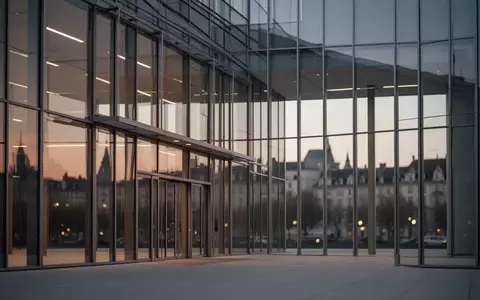 Moderne Glas- und Stahlfassade eines Verwaltungsgebäudes in der Dämmerung als Symbol für institutionelle Sicherheitsstrukturen. - Foto: über boerse-global.de