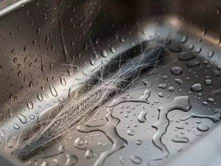 Nahaufnahme einer metallischen Oberfläche mit Wassertropfen und feinen Textilfasern in einem kleinen Spalt. - Foto: über boerse-global.de
