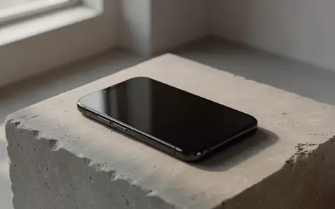 Ein dunkles Smartphone liegt auf einer strukturierten Steinoberfläche, beleuchtet durch weiches, natürliches Licht. - Foto: über boerse-global.de