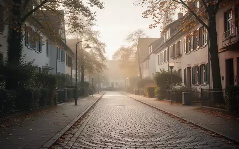 Eine ruhige, sonnendurchflutete Wohnstraße in einer deutschen Kleinstadt mit herbstlicher Stimmung. - Foto: über boerse-global.de