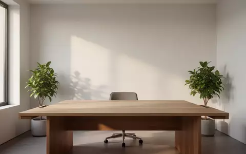 Ein minimalistisches, modernes Heimbüro mit einem leeren Holztisch in hellem, natürlichem Licht. - Foto: über boerse-global.de