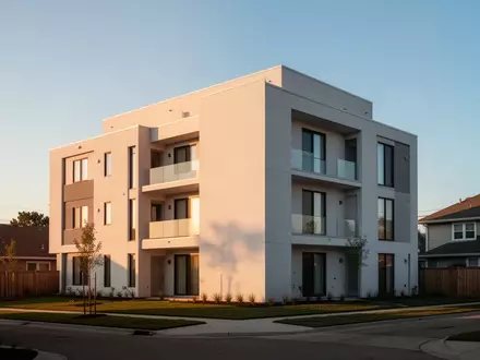 Moderne Wohnanlage in den USA bei Sonnenuntergang als Symbol für professionelle Immobilienverwaltung - Foto: über boerse-global.de