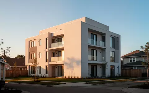 Moderne Wohnanlage in den USA bei Sonnenuntergang als Symbol für professionelle Immobilienverwaltung - Foto: über boerse-global.de