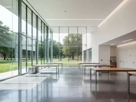 Ein heller, moderner Forschungsraum mit großen Fensterfronten und Blick auf einen grünen Campus. - Foto: über boerse-global.de