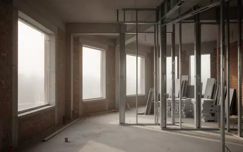 Ein Rohbau mit präzisen architektonischen Strukturen und großen, leeren Fensteröffnungen in einem modernen Wohnobjekt. - Foto: über boerse-global.de
