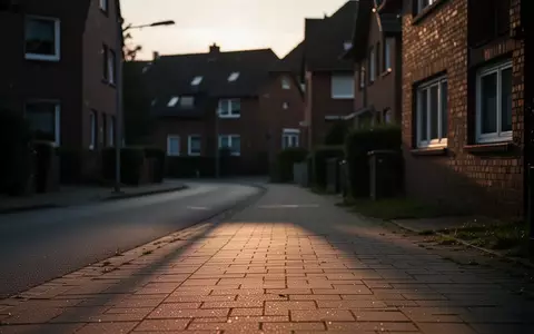 Eine menschenleere Wohnstraße in einer deutschen Vorortsiedlung bei Dämmerung. - Foto: über boerse-global.de