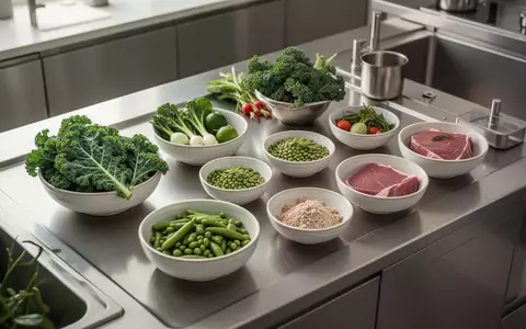 Frische, gesunde Lebensmittel wie Gemüse und Hülsenfrüchte in einer modernen, minimalistischen Profiküche. - Foto: über boerse-global.de