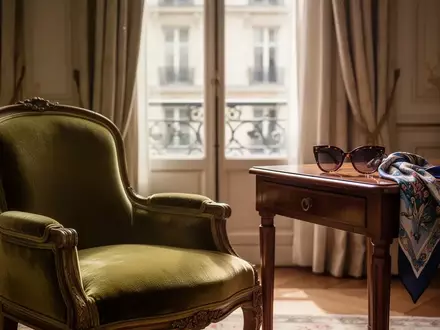 Vintage Einrichtungsgegenstände und persönliche Accessoires in einem eleganten, sonnendurchfluteten Raum. - Foto: über boerse-global.de