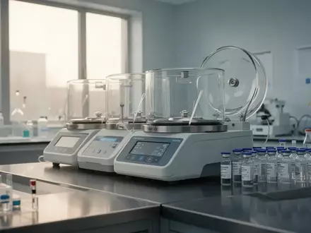 Ein klinisches Labor mit medizinischen Geräten und Glasfläschchen auf einer sauberen Edelstahloberfläche. - Foto: über boerse-global.de