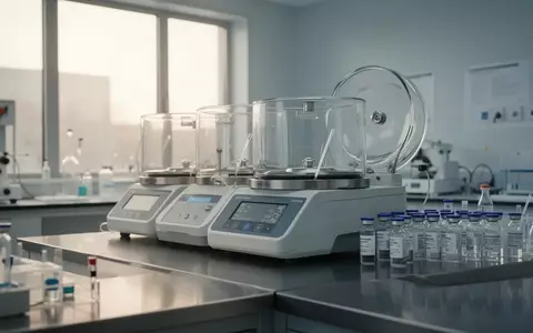 Ein klinisches Labor mit medizinischen Geräten und Glasfläschchen auf einer sauberen Edelstahloberfläche. - Foto: über boerse-global.de