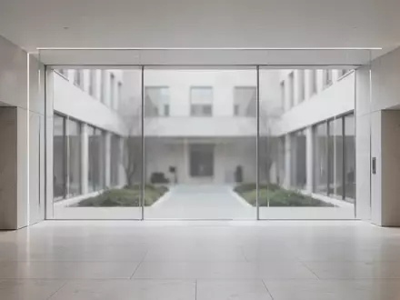 Ein heller, moderner und minimalistischer Büroraum in einem öffentlichen Gebäude mit großen Fensterfronten. - Foto: über boerse-global.de