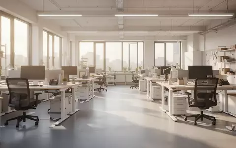Ein barrierefrei gestalteter, heller Arbeitsbereich mit ergonomischer Ausstattung und weiten Gängen bei Tageslicht. - Foto: über boerse-global.de
