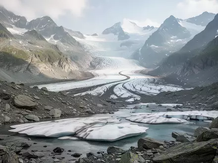Eine unberührte alpine Berglandschaft mit Felsen und Gletschereis, die die natürliche Umgebung bei einer Aufräumaktion zeigt. - Foto: über boerse-global.de