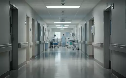 Ein ruhiger, moderner Krankenhausflur mit steriler Beleuchtung und architektonischen Linien ohne sichtbare Personen. - Foto: über boerse-global.de