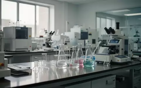 Ein modernes Labor mit analytischen Geräten und Glaswaren auf einem Edelstahltisch in einer Forschungseinrichtung. - Foto: über boerse-global.de