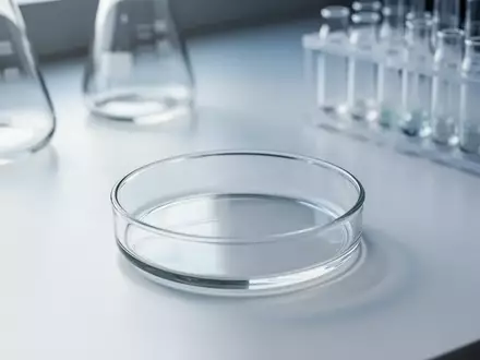 Ein steriler Labortisch mit einer leeren Glasschale in einer hellen, professionellen Forschungsumgebung. - Foto: über boerse-global.de