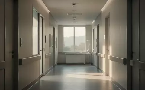 Ein leerer, heller Flur in einer modernen Arztpraxis mit minimalistischer Architektur und einfallendem Tageslicht. - Foto: über boerse-global.de