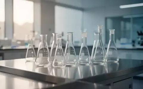 Ein minimalistisch gestaltetes, helles Labor mit gläsernen Laborgeräten auf einem Edelstahltisch. - Foto: über boerse-global.de