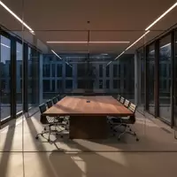 Ein leerer, modern eingerichteter Konferenzraum in einem Bürogebäude mit klaren architektonischen Linien und natürlichem Licht. - Foto: über boerse-global.de