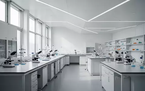 Ein minimalistisch gestalteter, heller Forschungsraum mit klaren architektonischen Linien und natürlichem Lichteinfall. - Foto: über boerse-global.de