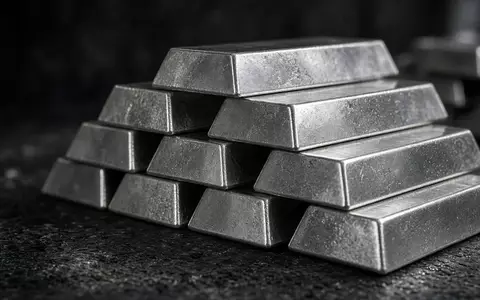 Glänzende Silberbarren gestapelt auf einer dunklen, industriellen Oberfläche bei natürlichem Licht. - Foto: über boerse-global.de