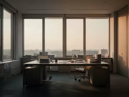 Ein leerer, modern gestalteter Büroraum mit neutralem Licht, der eine ruhige und aufgeräumte Arbeitsatmosphäre vermittelt. - Foto: über boerse-global.de