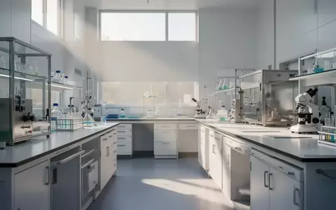 Ein steriler, modern eingerichteter medizinischer Laborraum mit hellem Tageslicht und sauberen Oberflächen. - Foto: über boerse-global.de