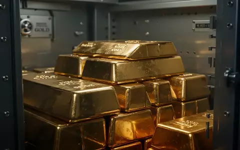 Nahaufnahme von gestapelten Goldbarren in einem Tresorraum mit weicher Beleuchtung. - Foto: über boerse-global.de