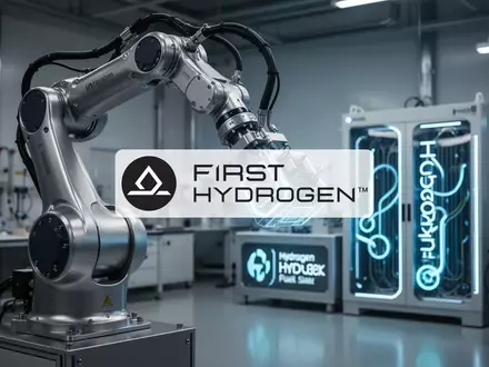 Ein hochmoderner Roboterarm in einer industriellen Umgebung, der technologische Innovation und Wasserstoffantriebe symbolisiert. - Foto: über boerse-global.de
