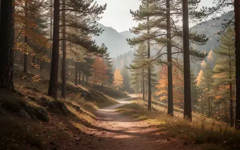 Ein geschwungener Waldweg in einer hügeligen Landschaft bei sanftem Morgenlicht. - Foto: über boerse-global.de