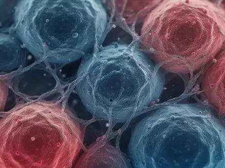 Mikroskopische Aufnahme von Synovialgewebe zur Veranschaulichung molekularer Entzündungsprozesse in der klinischen Immunologie. - Foto: über boerse-global.de