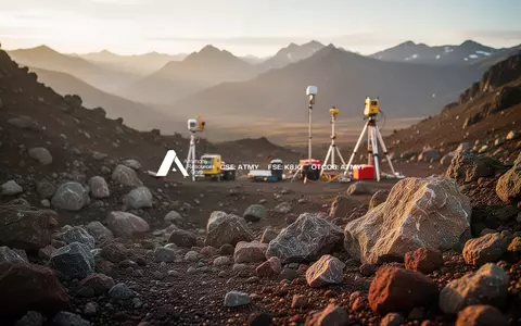 Professionelle Aufnahme einer mineralischen Explorationsstätte in einer bergigen Landschaft bei Sonnenuntergang. - Foto: über boerse-global.de