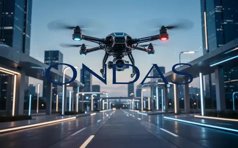Eine moderne Industriedrohne über einer futuristischen Stadtlandschaft, die technologischen Fortschritt symbolisiert. - Foto: über boerse-global.de