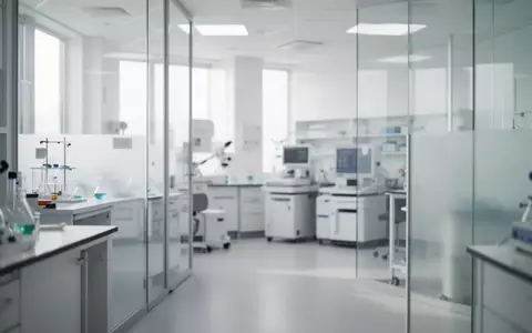 Ein minimalistisch gestalteter, heller klinischer Laborraum mit medizinischer Ausrüstung in einer ruhigen, sterilen Umgebung. - Foto: über boerse-global.de