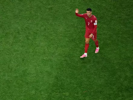 Cristiano Ronaldo nach Portugals WM-Aus gegen Spanien. - Foto: Sam Hodde/AP/dpa