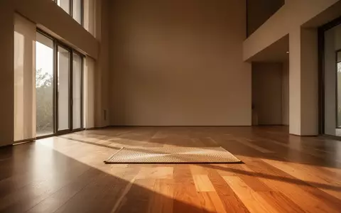 Ein minimalistischer Meditationsraum mit warmem Tageslicht, das durch große Fenster auf einen Holzboden fällt. - Foto: über boerse-global.de