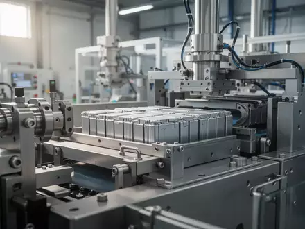 Moderne industrielle Anlage zur Batterierecycling-Technologie in einer hellen, professionellen Umgebung. - Foto: über boerse-global.de