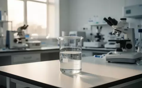 Ein heller, moderner Laborraum mit einem Glasbecher auf einem Labortisch, der eine klinische und wissenschaftliche Atmosphäre vermittelt. - Foto: über boerse-global.de