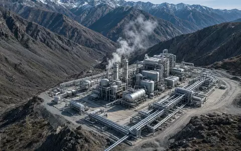 Moderne Wasserstoff-Produktionsanlage in einer weitläufigen, gebirgigen Industrielandschaft bei Tageslicht. - Foto: über boerse-global.de